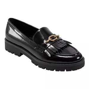 Bandolino Black Loafers with Gold Detail